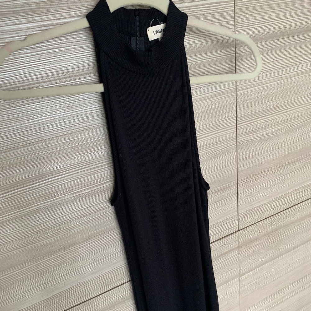 L'agence Black Sweater Dress High Neck Sleeveless Size Small